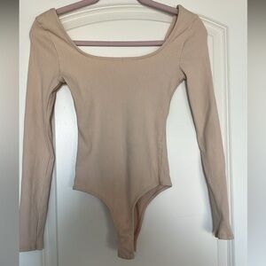 Elegant powder pink Long Sleeve Bodysuit